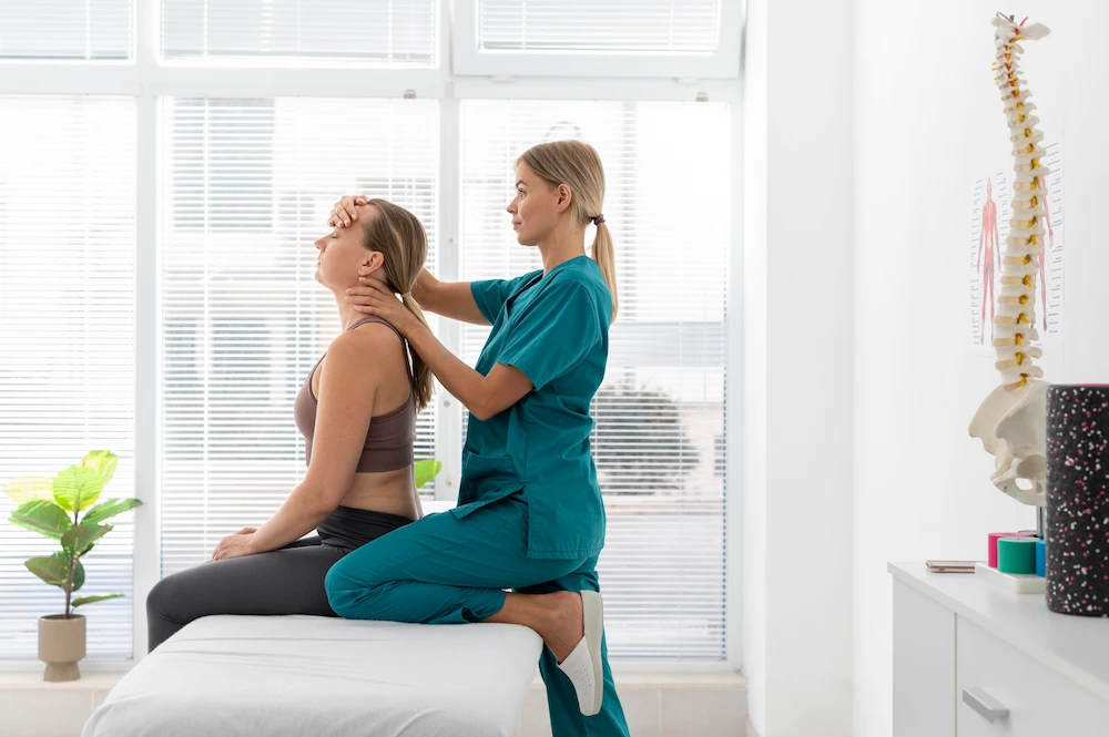 Chiropractor explaining nervous system function and its role in overall health and body control